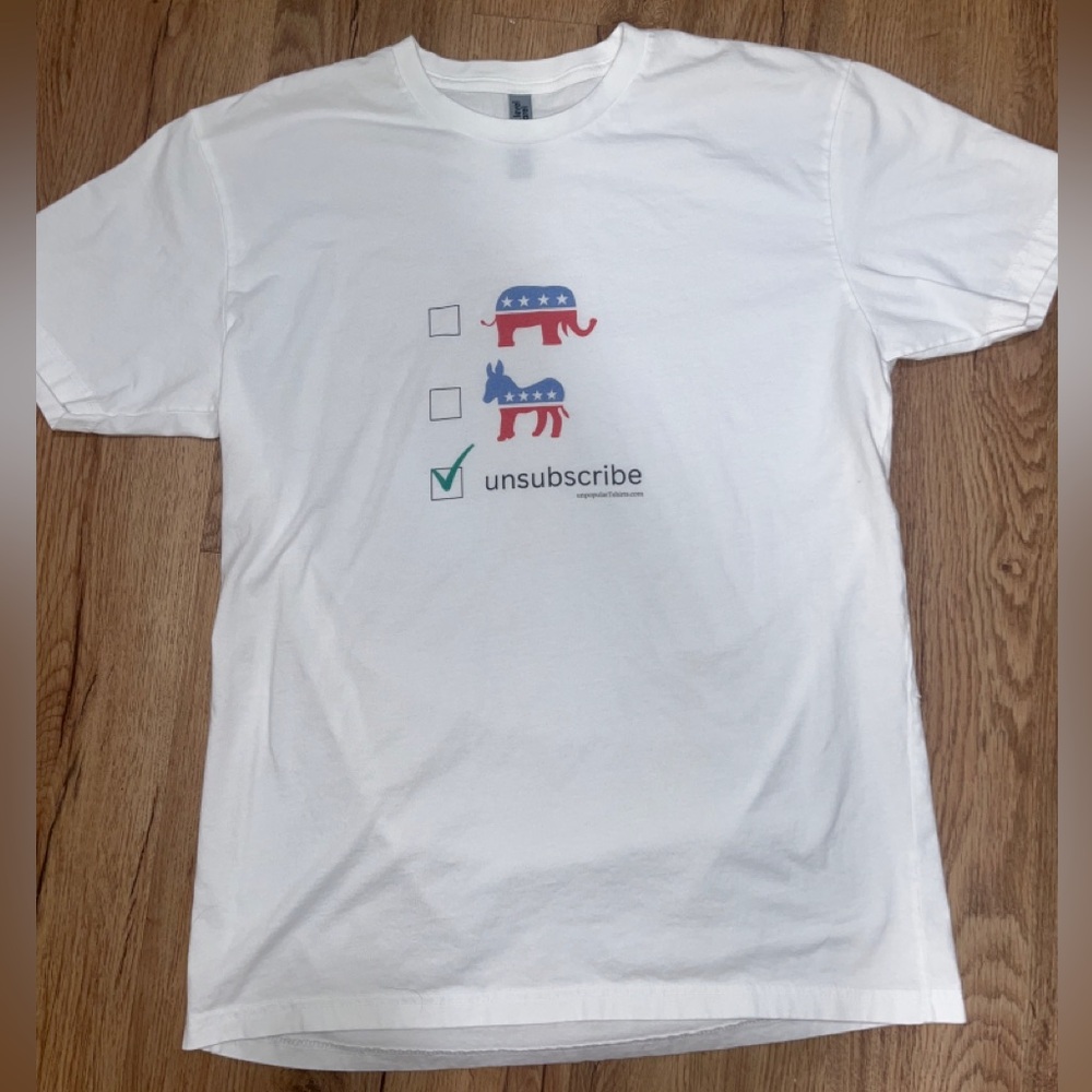 Unsubscribe large White Tee